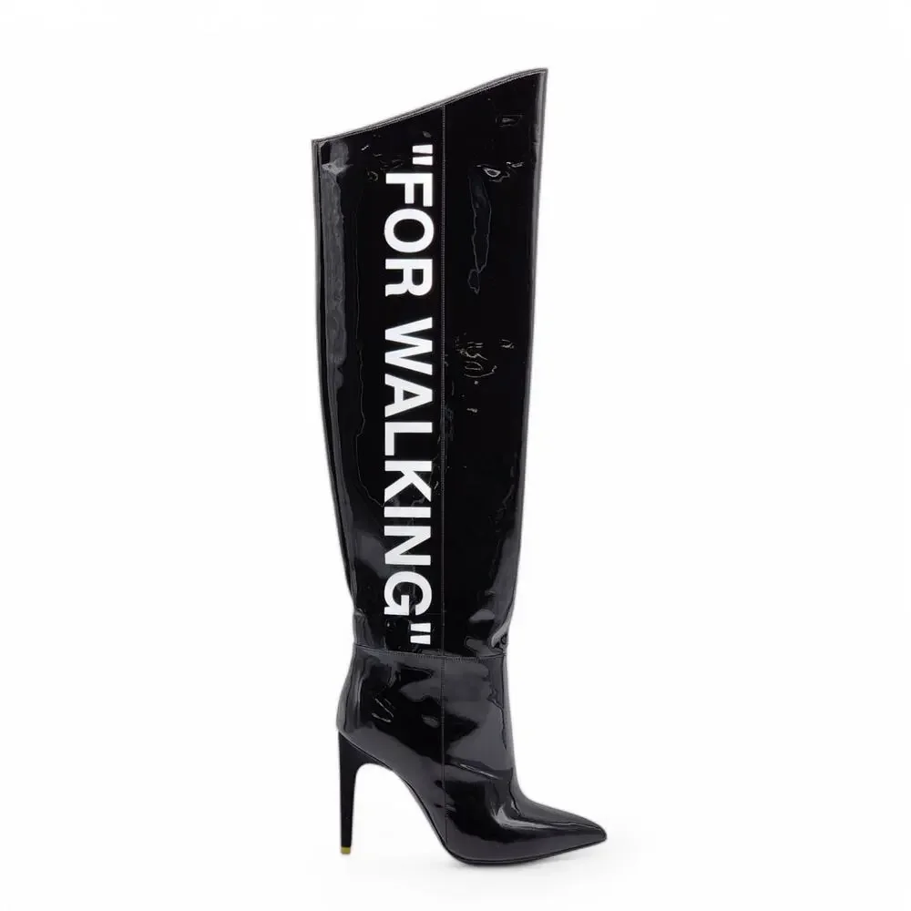 Off-White x Virgil Abloh For Walking Leather Boots 100mm - Black 35 4.5US $1425